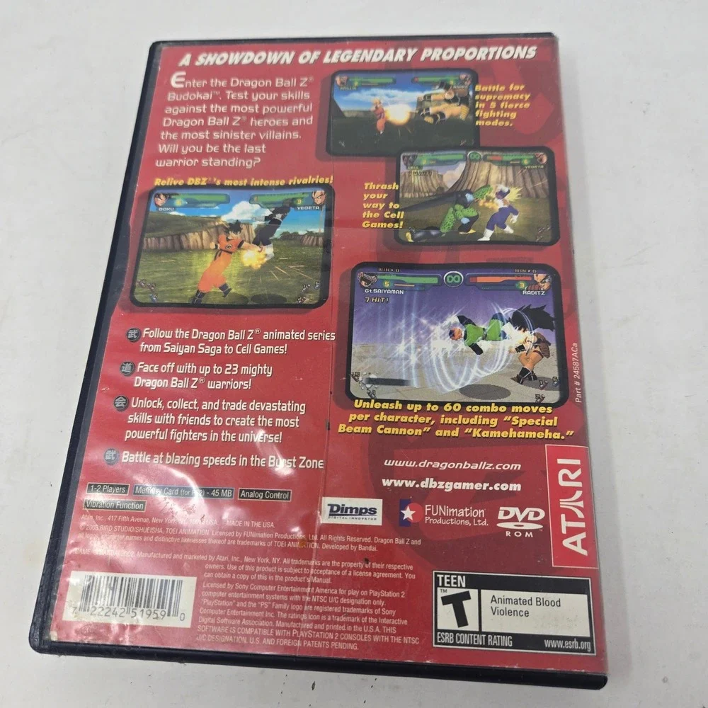 Dragon Ball Z Budokai PS2 PlayStation 2 Greatest Hits Atari Fighting Game CIB